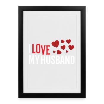 J'aime mon mari - Affiche encadrée (27 × 37 cm) - noir - Devant