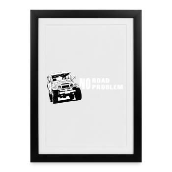 Landcruiser BJ40 No Road No Problem - Affiche encadrée (27 × 37 cm) - noir - Devant
