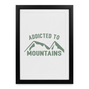 Accro à la montagne - Affiche encadrée (27 × 37 cm) - noir - Devant