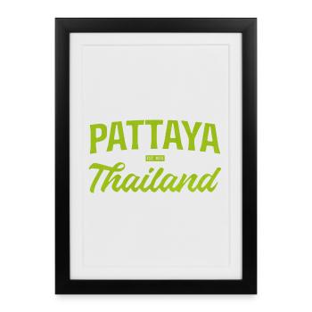 Pattaya Thaïlande LimeScript - Affiche encadrée (27 × 37 cm) - noir - Devant