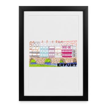 Erfurt, Couronne historique - Affiche encadrée (27 × 37 cm) - noir - Devant