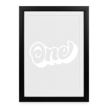 Un 1er anniversaire Enfants Garçons Filles 1 an - Affiche encadrée (27 × 37 cm) - noir - Devant