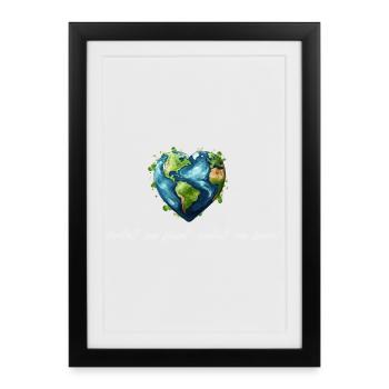 Protect our planet white - Framed poster (27 × 37 cm) - black - Front
