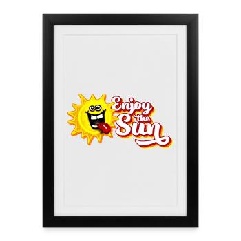 Enjoy the sun / Summer feeling / Retro-Look - Framed poster (27 × 37 cm) - black - Front