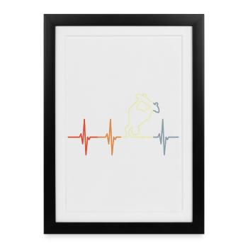 Cardiogramme du Skateboarder - Affiche encadrée (27 × 37 cm) - noir - Devant
