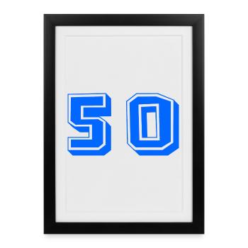 50. 50 ANS. 50e ANNIVERSAIRE. ANNIVERSAIRE 50 ANS. - Affiche encadrée (27 × 37 cm) - noir - Devant