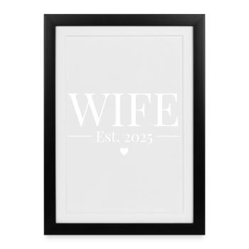 Wife Established 2025 - Framed poster (27 × 37 cm) - black - Front