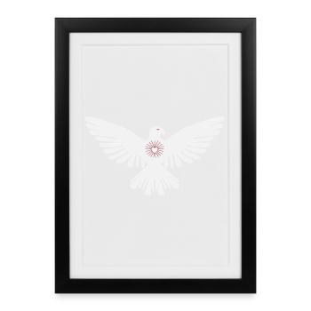 Colombe gracieuse - Affiche encadrée (27 × 37 cm) - noir - Devant