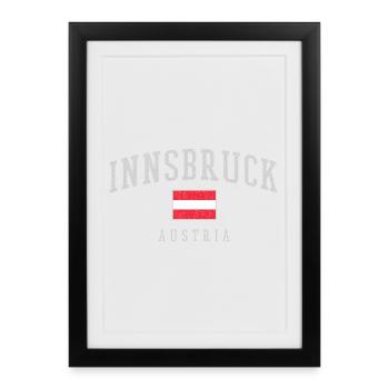 Bannière d’Innsbruck en Autriche - Affiche encadrée (27 × 37 cm) - noir - Devant