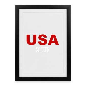 USA Soccer - États-Unis - États-Unis - America Fußball - Affiche encadrée (27 × 37 cm) - noir - Devant