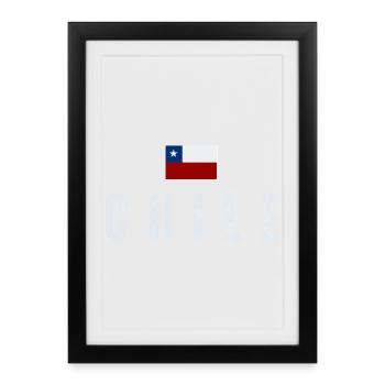J'aime le Chili, la fierté chilienne - Affiche encadrée (27 × 37 cm) - noir - Devant