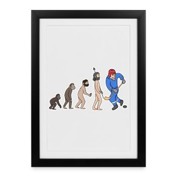 joueur de hockey sur glace évolutif - Affiche encadrée (27 × 37 cm) - noir - Devant