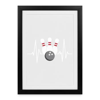 Bowling ball and pins - Framed poster (27 × 37 cm) - black - Front