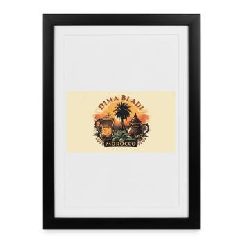 Café Marocain Lounge Vintage - Affiche encadrée (27 × 37 cm) - noir - Devant