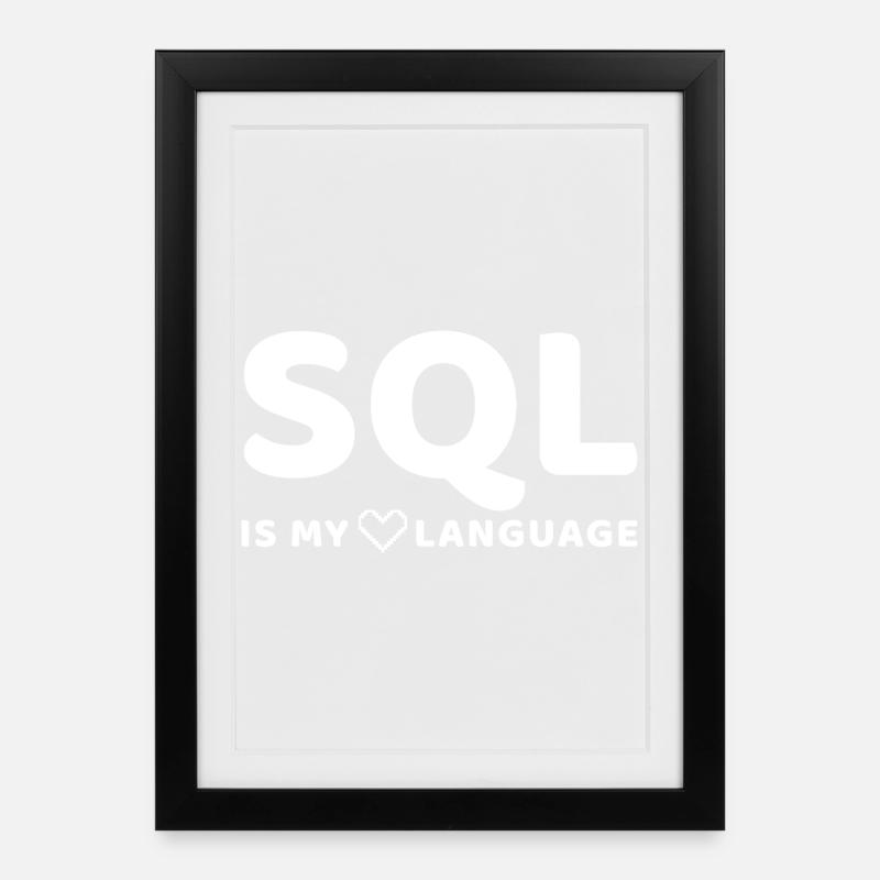 Himmlisches Codemuster auf dunklem Hintergrund - Gerahmtes Poster (27 × 37 cm) - Schwarz