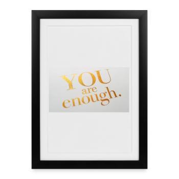 Motivational Gold Foil Text Print - Framed poster (27 × 37 cm) - black - Front