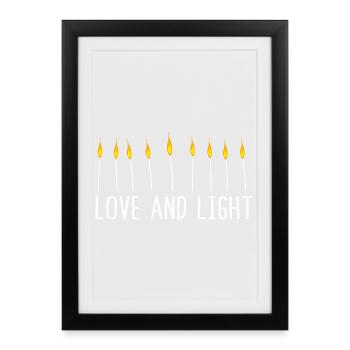 Hanoukka Hanoukka Hanoucca - Affiche encadrée (27 × 37 cm) - noir - Devant
