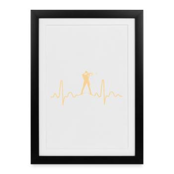 biathlon biathlete - Affiche encadrée (27 × 37 cm) - noir - Devant