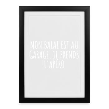 Halloween Français - Sorcière Apéro Humour - Affiche encadrée (27 × 37 cm) - noir - Devant