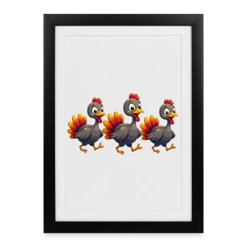 Bébé dinde de Thanksgiving - Affiche encadrée (27 × 37 cm) - noir - Devant