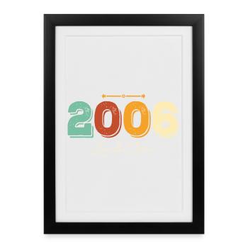 Anniversaire 2006 Edition Limité Cadeau Original - Affiche encadrée (27 × 37 cm) - noir - Devant