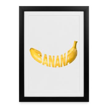 Banana Lettering Ribbon Print - Framed poster (27 × 37 cm) - black - Front