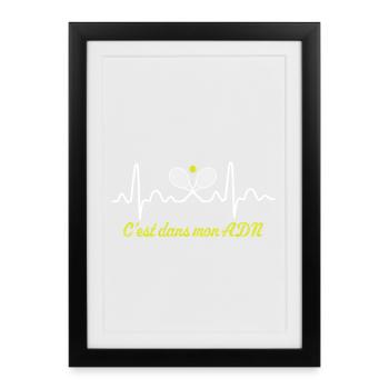 Tennis c'est dans mon adn - Affiche encadrée (27 × 37 cm) - noir - Devant