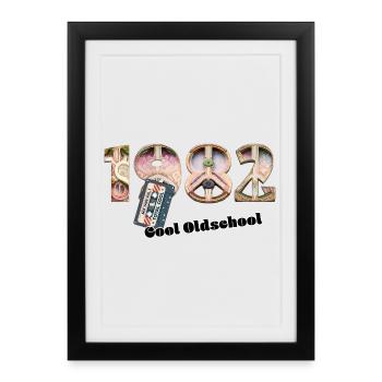 1982 Vintage Retro – Cassette – Cool Olds - Framed poster (27 × 37 cm) - black - Front