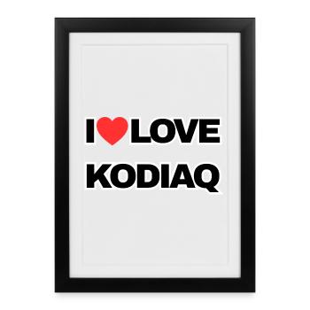 J’adore KODIAQ - Affiche encadrée (27 × 37 cm) - noir - Devant