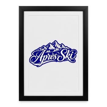Après-ski mountains - Framed poster (27 × 37 cm) - black - Front