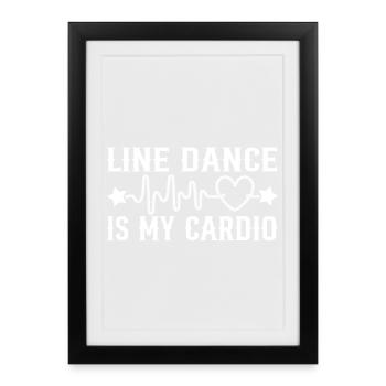 Motif cardio Heartbeat de la danse en ligne - Affiche encadrée (27 × 37 cm) - noir - Devant
