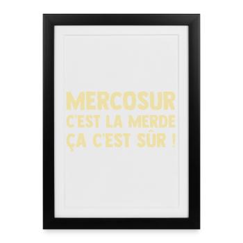 Mercosur Agriculteur éleveur Agriculture - Affiche encadrée (27 × 37 cm) - noir - Devant