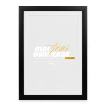 Courez votre propre course — Conception de mentalité disciplinaire - Affiche encadrée (27 × 37 cm) - noir - Devant