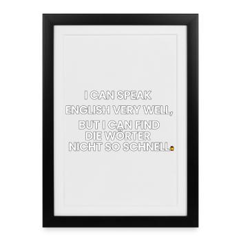Anglais-Allemand-Rime 1 (Ver. A) - Affiche encadrée (27 × 37 cm) - noir - Devant