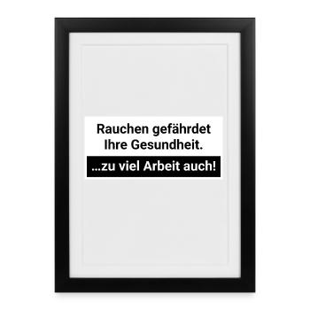 Too much work endangers health burnout - Framed poster (27 × 37 cm) - black - Front