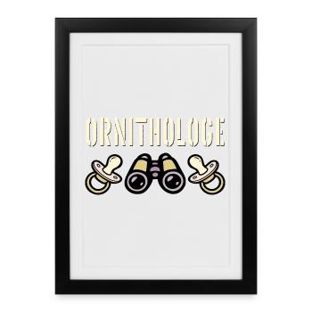 Ornithologist Dad - Announcing Baby - Framed poster (27 × 37 cm) - black - Front