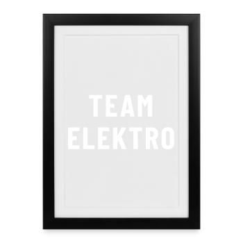 Team Elektro - Gerahmtes Poster (27 × 37 cm) - Schwarz - Vorne