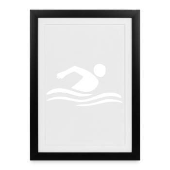 Swimming Swimmers - Framed poster (27 × 37 cm) - black - Front