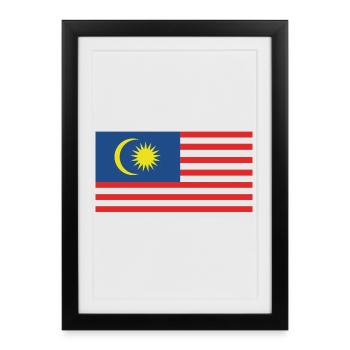 Drapeau malaisien - Affiche encadrée (27 × 37 cm) - noir - Devant