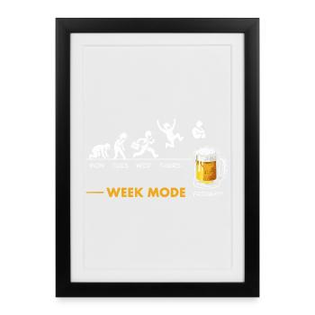 Looking forward to the weekend - beer humor - Framed poster (27 × 37 cm) - black - Front