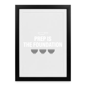 Ligne de préparation cuisine Cuisine Back of House - Affiche encadrée (27 × 37 cm) - noir - Devant