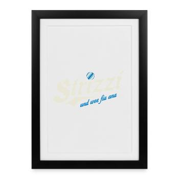 BAirischer Lausbua! - Gerahmtes Poster (27 × 37 cm) - Schwarz - Vorne