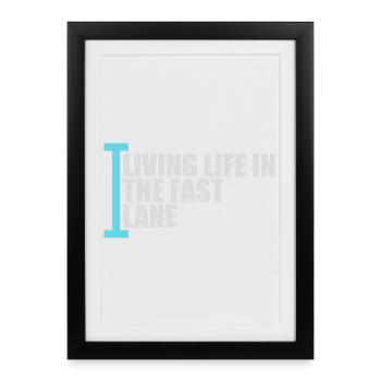 La vie dans la piscine flottante à toute vitesse, drôle de diction - Affiche encadrée (27 × 37 cm) - noir - Devant