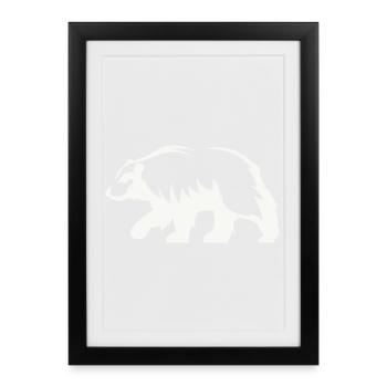 Silhouette d’ours - Affiche encadrée (27 × 37 cm) - noir - Devant