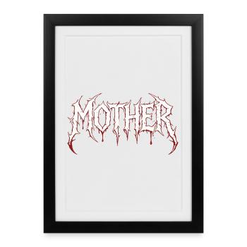 Metal Mom Rock Music Hardcore Mom Design - Affiche encadrée (27 × 37 cm) - noir - Devant