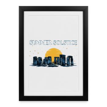 Litha Pagan Solstice d’été Midsommar - Affiche encadrée (27 × 37 cm) - noir - Devant