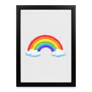 Rainbow over clouds - Framed poster (27 × 37 cm) - black - Front