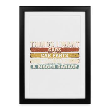 Vintage Garage Car Humor | Mecano Gift - Framed poster (27 × 37 cm) - black - Front