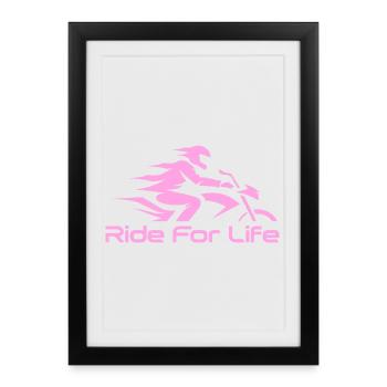 Motorcycle Rose Ride For Life - Framed poster (27 × 37 cm) - black - Front