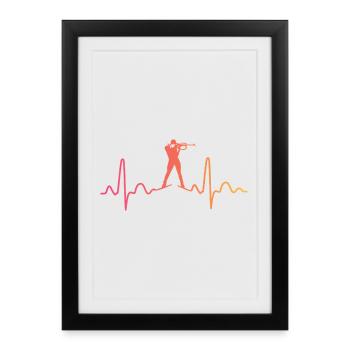 Biathlon Sunset Heartbeat Biathlete - Framed poster (27 × 37 cm) - black - Front